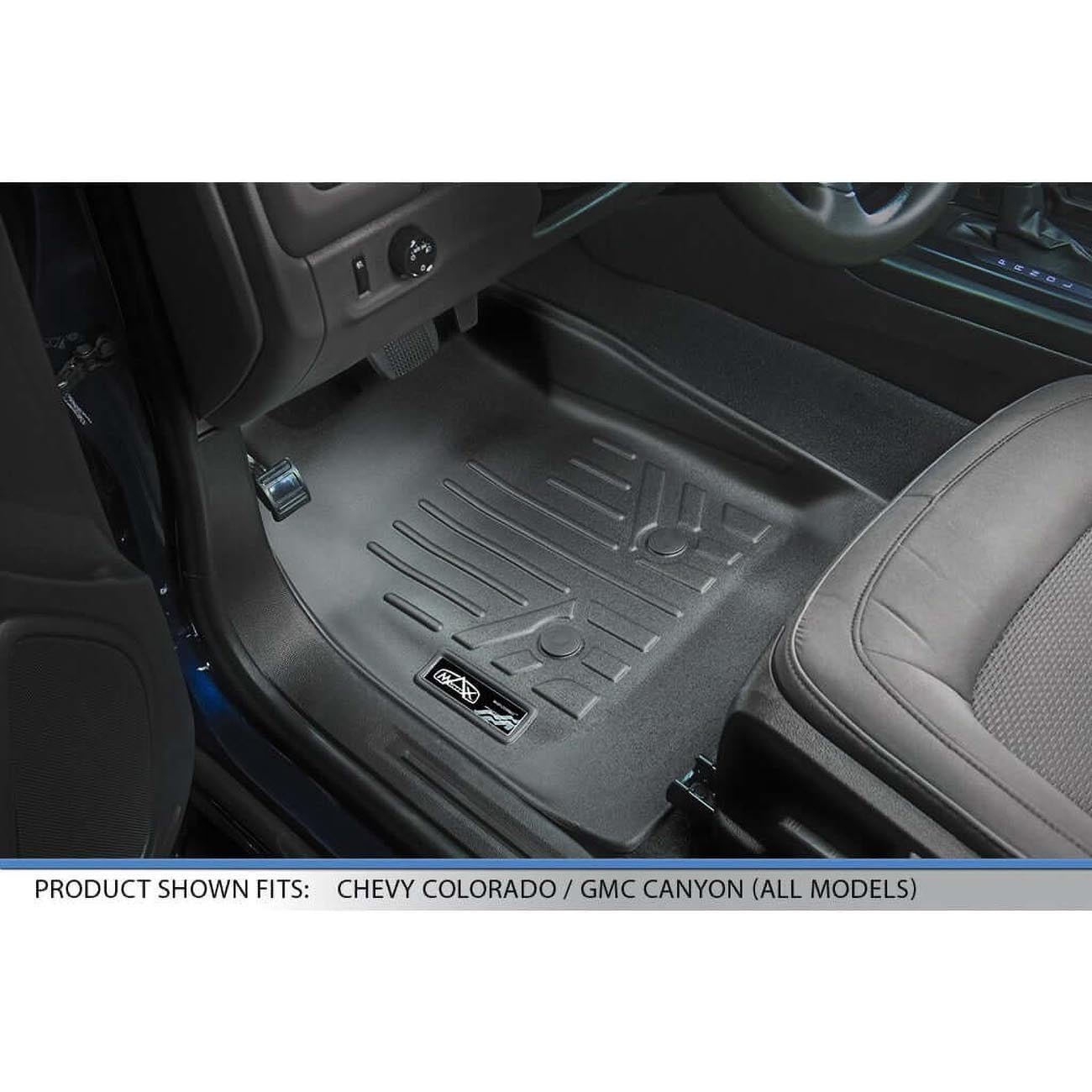 Smartliner Front/2nd Row Floor Liners '15-'22 Chevy Colorado Crew Cab/GMC Canyon Crew Cab (Black) - Clinch River Fishing USA