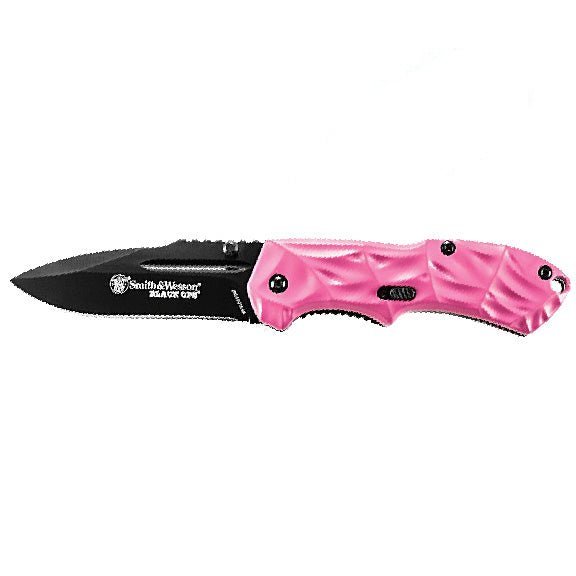 Smith & Wesson 2.5" Spring Assisted Folding Pocket Knife (Pink Handle) - Clinch River Fishing USA