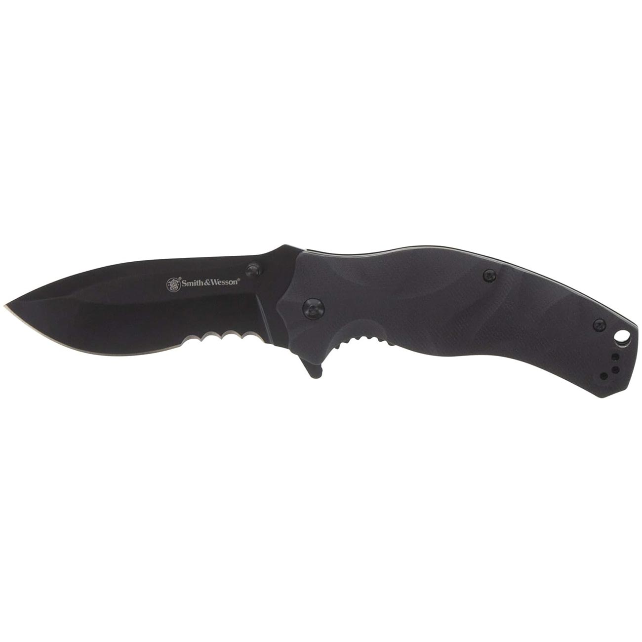 Smith & Wesson 3.5" Black Ops Recurve Folding Knife - Clinch River Fishing USA