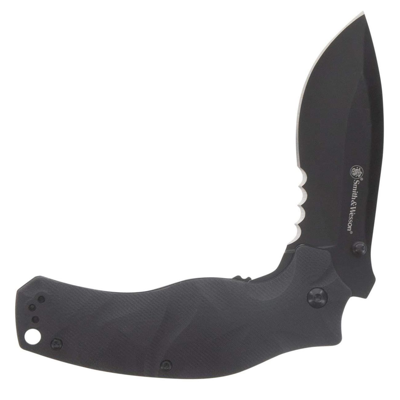 Smith & Wesson 3.5" Black Ops Recurve Folding Knife - Clinch River Fishing USA