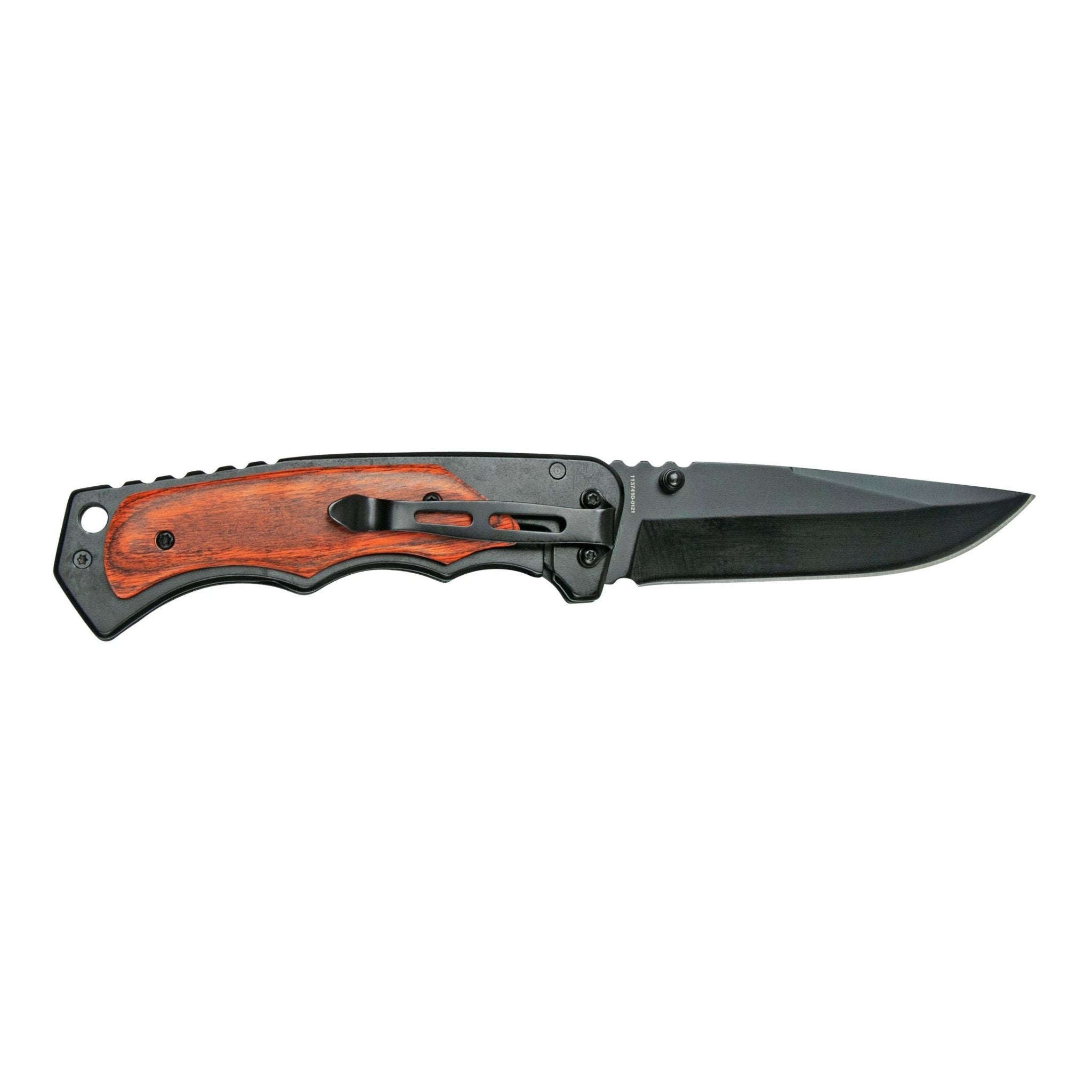 Smith & Wesson 3.7GÇ¦ Folding Pocket Knife (Black with Wood Overlays) - Clinch River Fishing USA