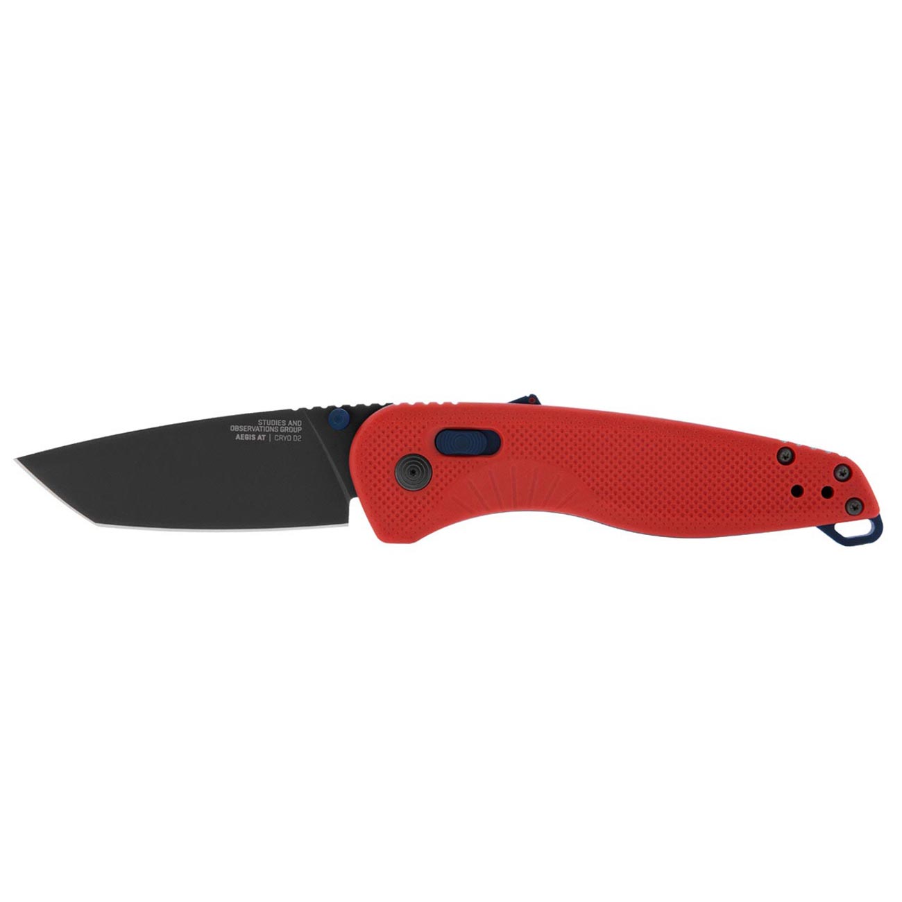 SOG Aegis AT Tanto 3.13" Folding Pocket Knife (Rescue Red & Indigo) - Clinch River Fishing USA