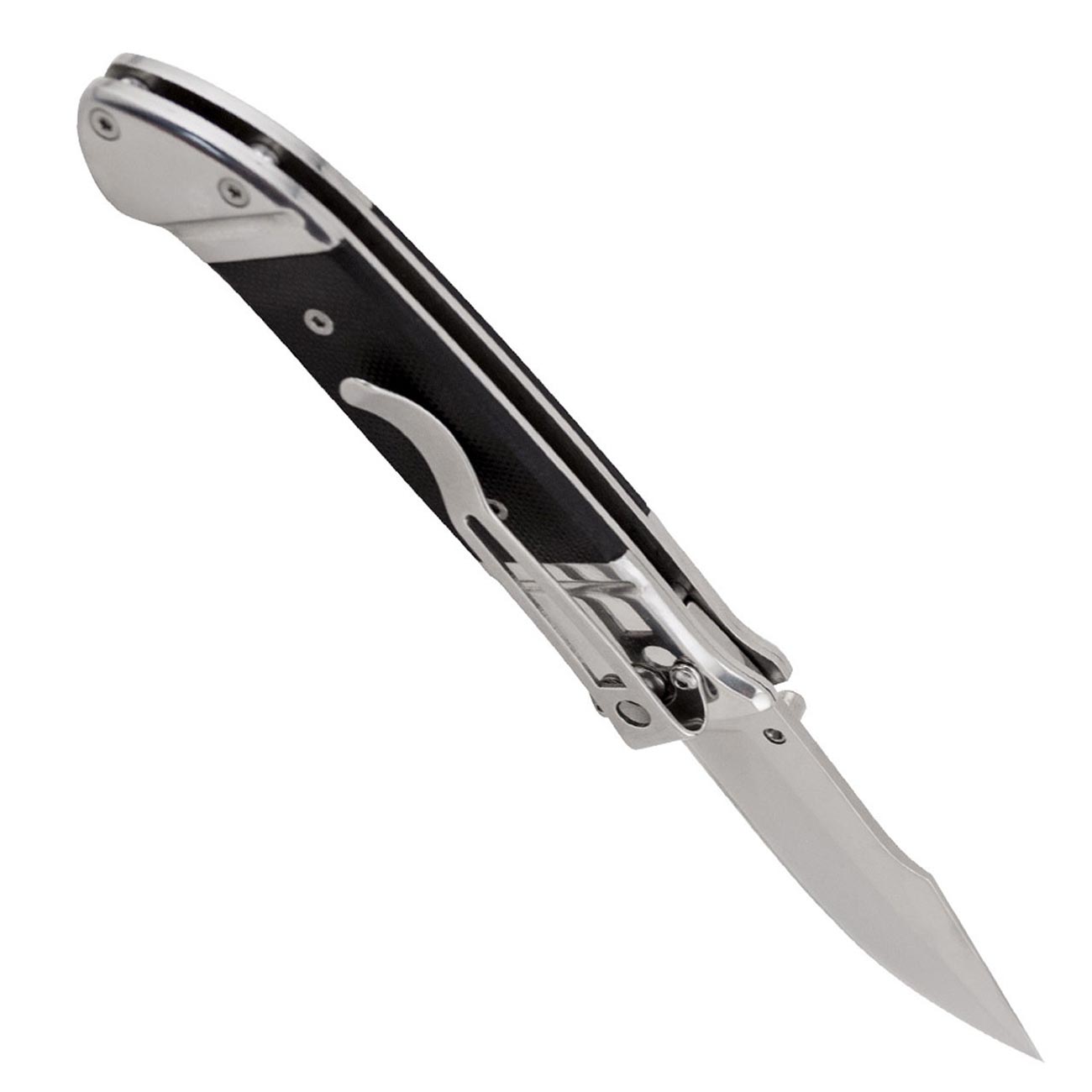 SOG Fielder Folding Knife 3.3" Satin Clip Point Blade Black G10 Handles - Clinch River Fishing USA