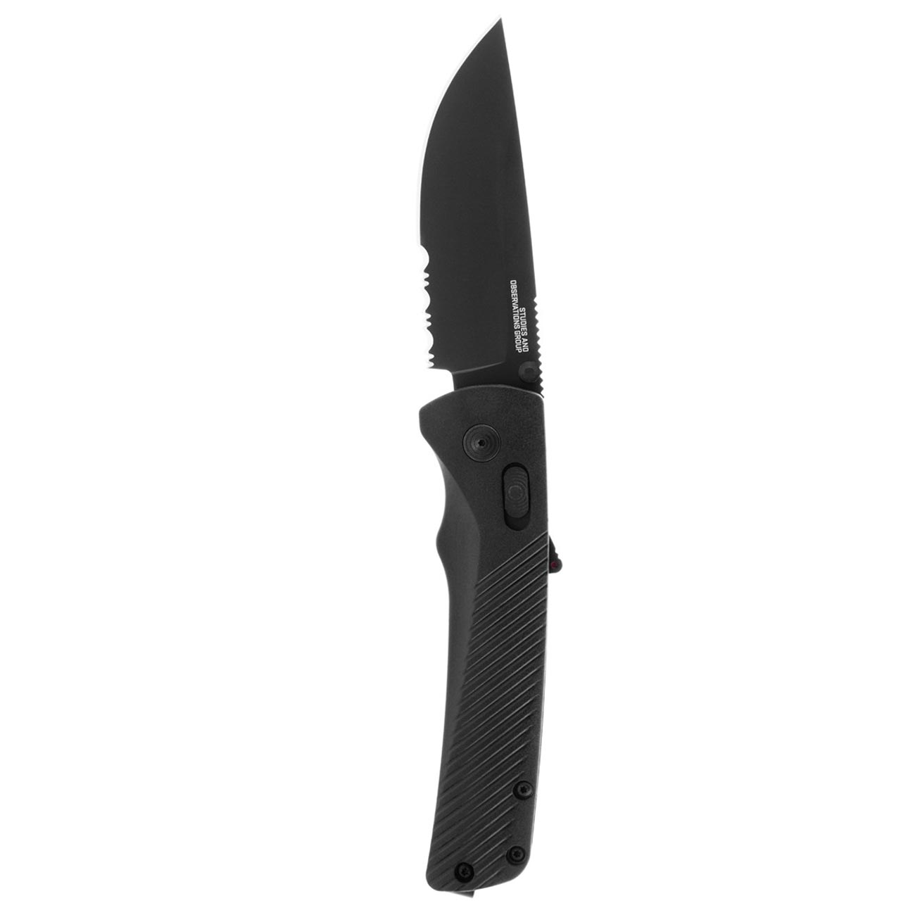 SOG Flash AT Partially Serrated 3.45" Folding Pocket Knife (Blackout) - Clinch River Fishing USA