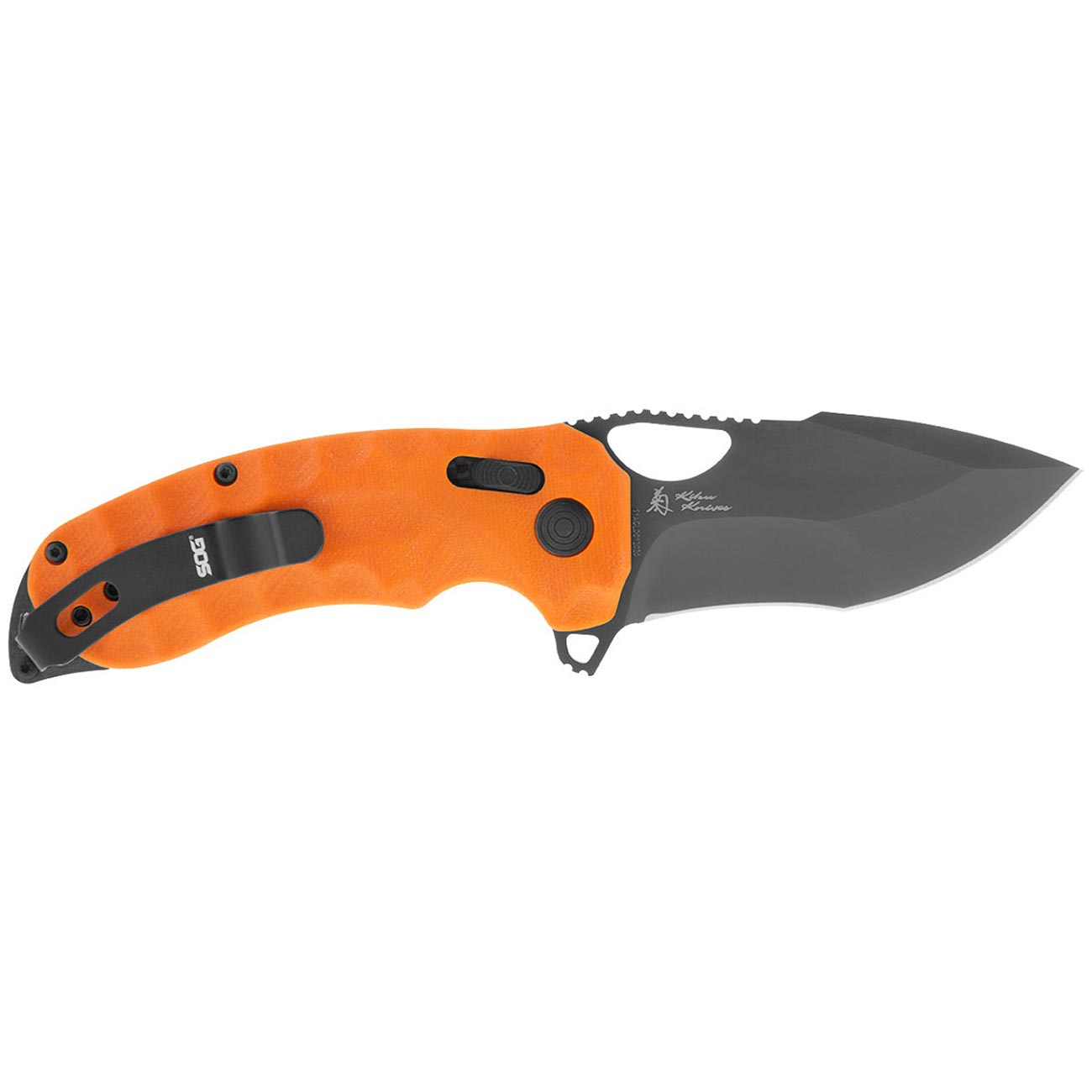 SOG Kiku XR LTE 7.5" Folding Pocket Knife (Blaze Orange) - Clinch River Fishing USA