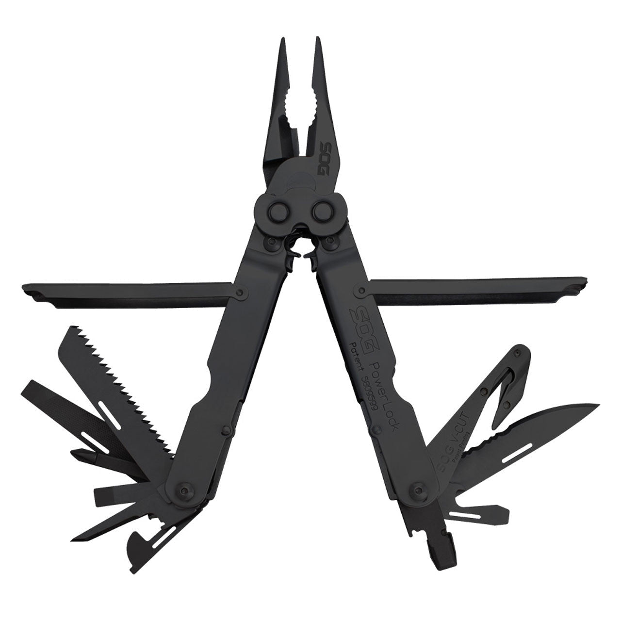 SOG PowerLock EOD Multi-Tool with V-Cutter and Nylon Sheath (Black Oxide) - Clinch River Fishing USA
