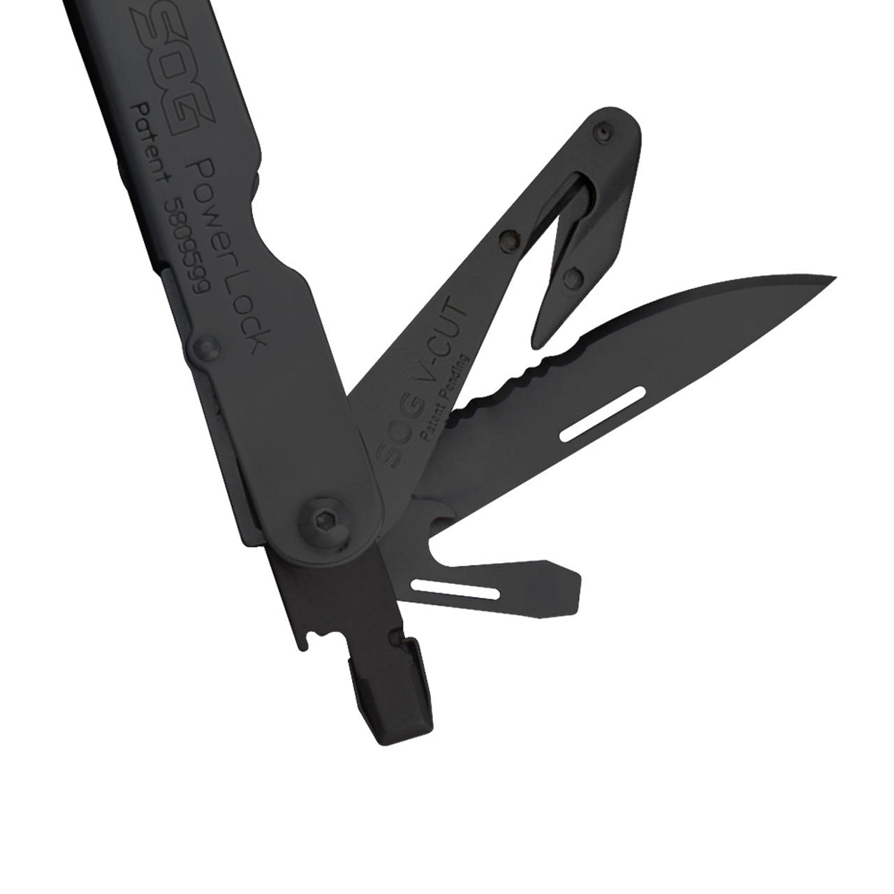 SOG PowerLock EOD Multi-Tool with V-Cutter and Nylon Sheath (Black Oxide) - Clinch River Fishing USA