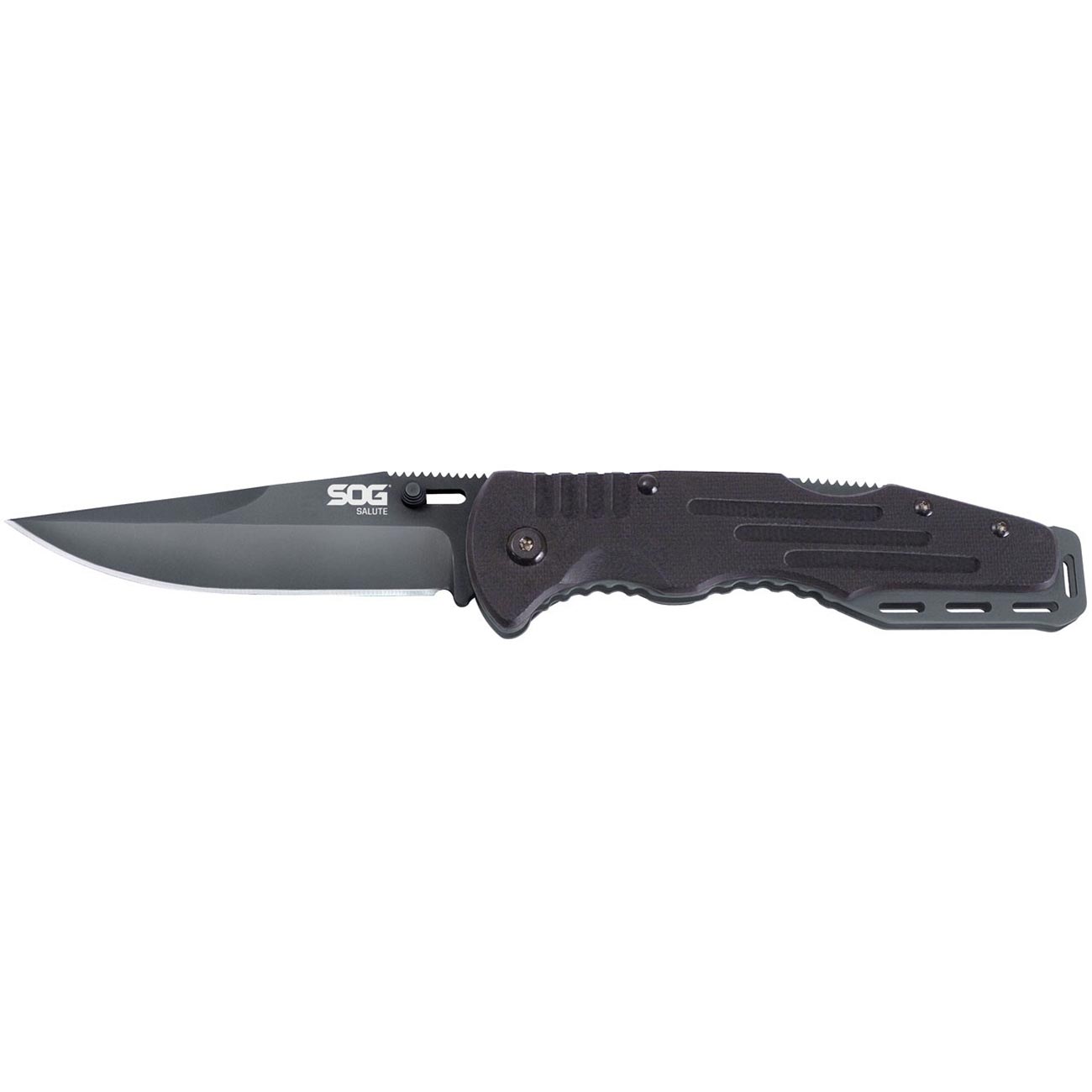 SOG Salute Clip Point Folding Knife with G10 Grips - Clinch River Fishing USA