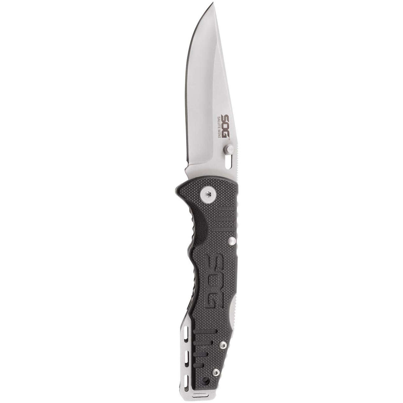 SOG Salute Mini- Bead Blast G10 Handle 3.1" Folding Knife - Clinch River Fishing USA