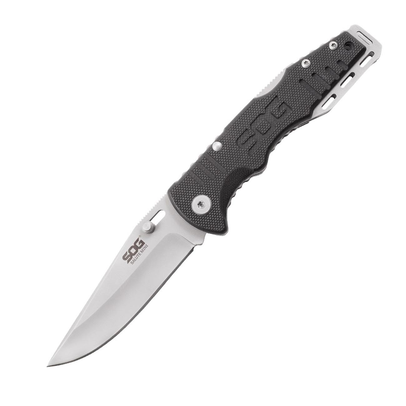 SOG Salute Mini- Bead Blast G10 Handle 3.1" Folding Knife - Clinch River Fishing USA