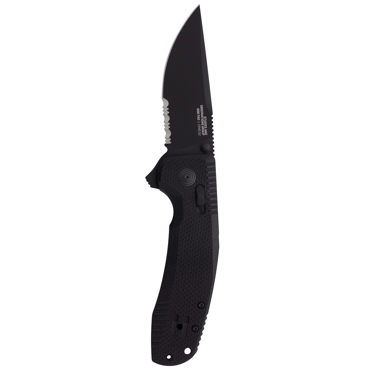 SOG SOG - TAC XR Serrated 3.39" Folding Pocket Knife (Blackout) - Clinch River Fishing USA