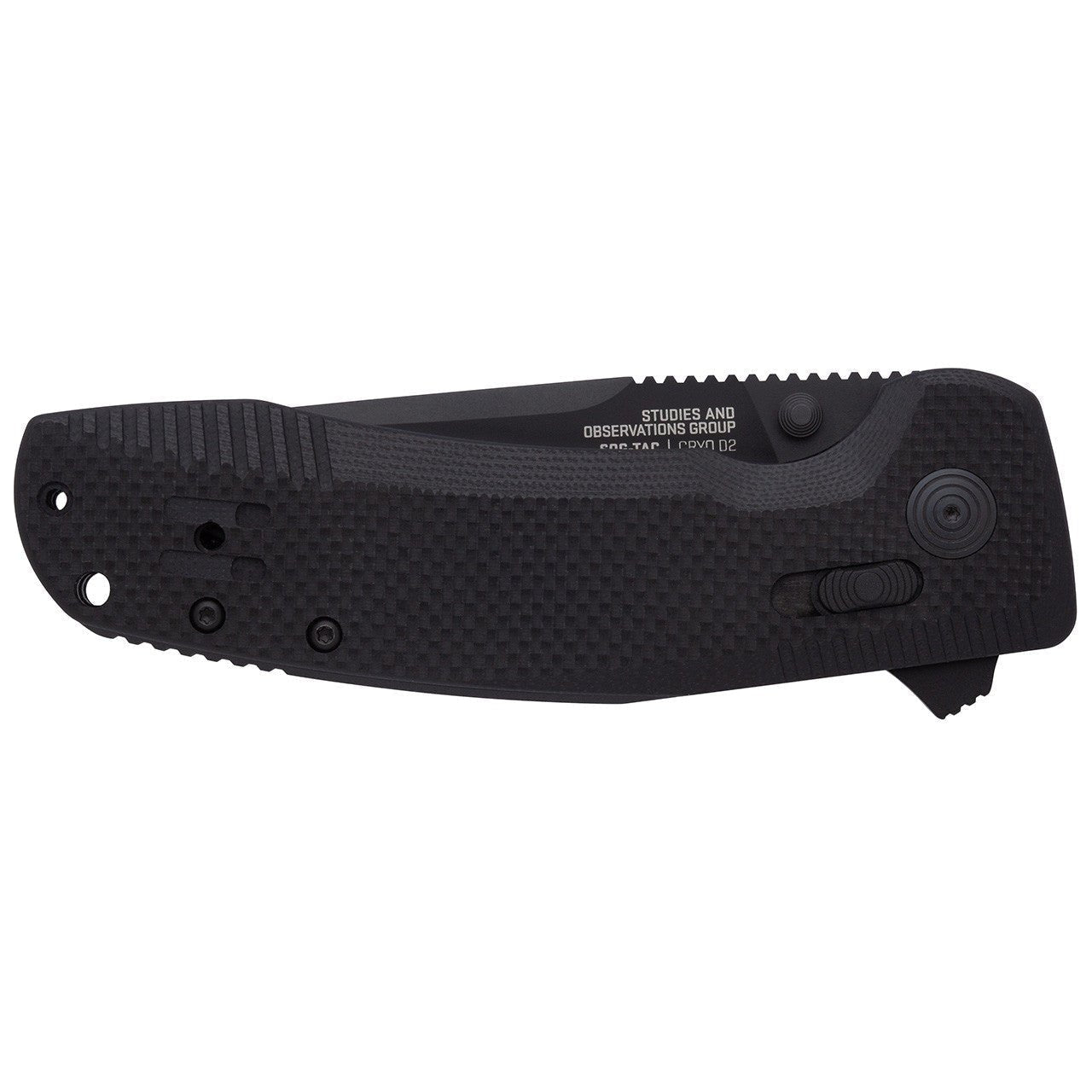 SOG SOG-TAC XR Serrated 3.39" Folding Pocket Knife (Blackout) - Clinch River Fishing USA