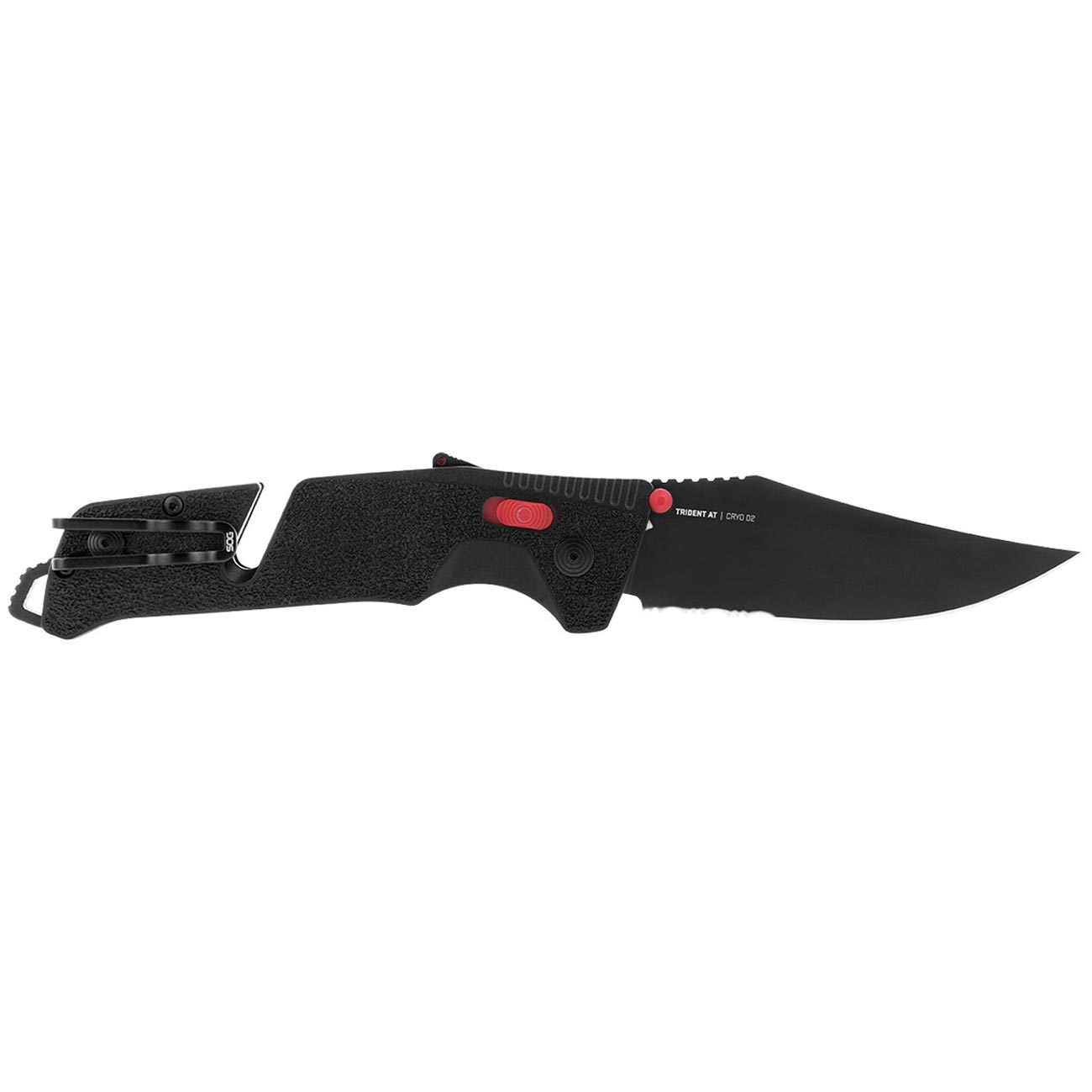 SOG Trident AT 3.7" Folding Pocket Knife (Black & Red) - Clinch River Fishing USA