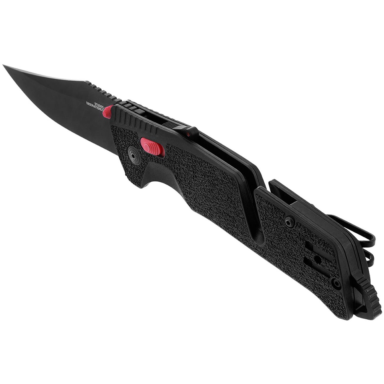 SOG Trident AT 3.7" Folding Pocket Knife (Black & Red) - Clinch River Fishing USA