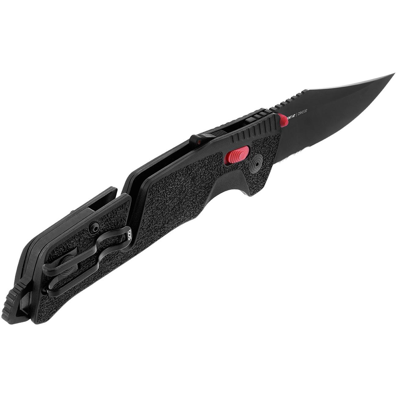 SOG Trident AT 3.7" Folding Pocket Knife (Black & Red) - Clinch River Fishing USA