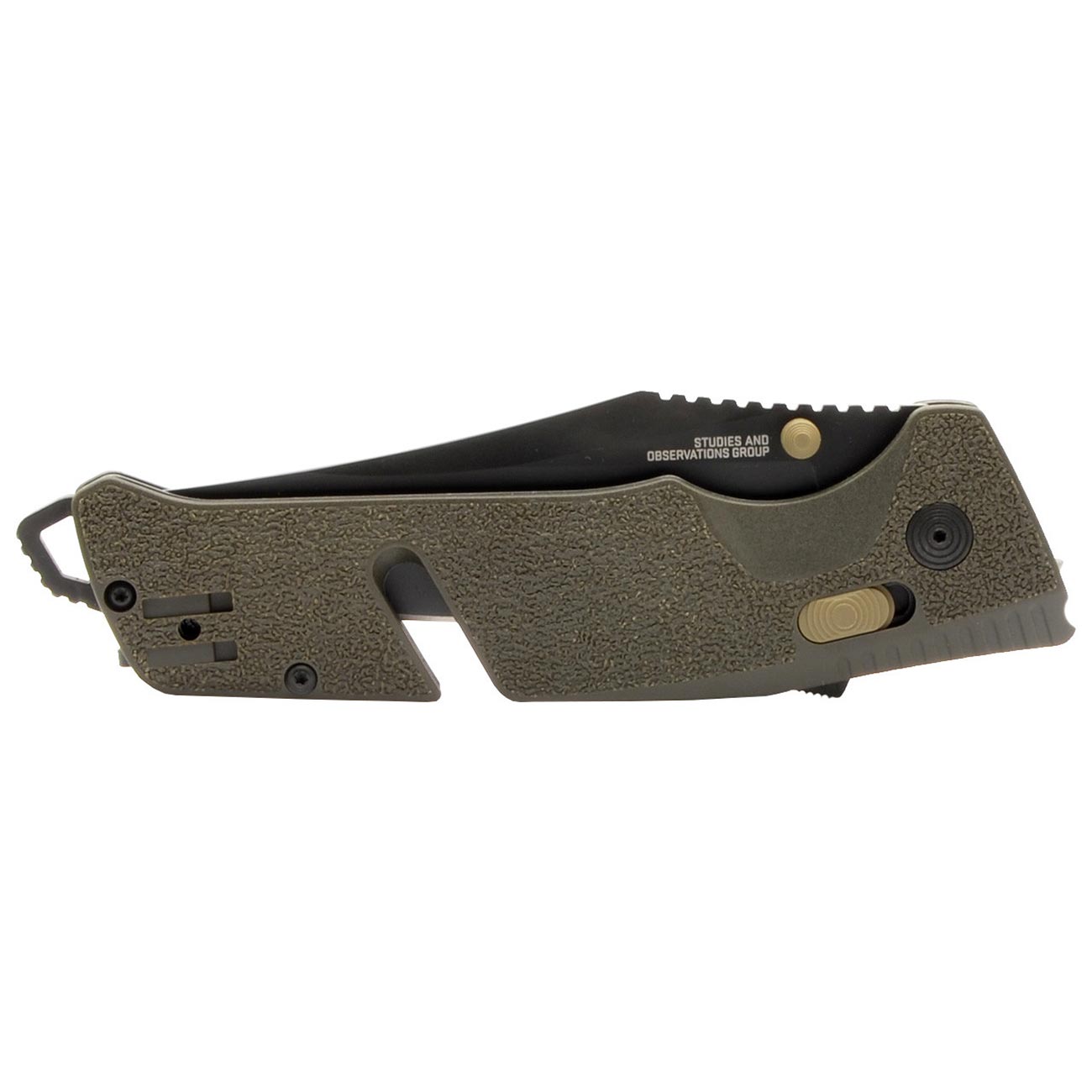 SOG Trident AT Partially Serrated 3.7" Folding Pocket Knife (OD Green) - Clinch River Fishing USA