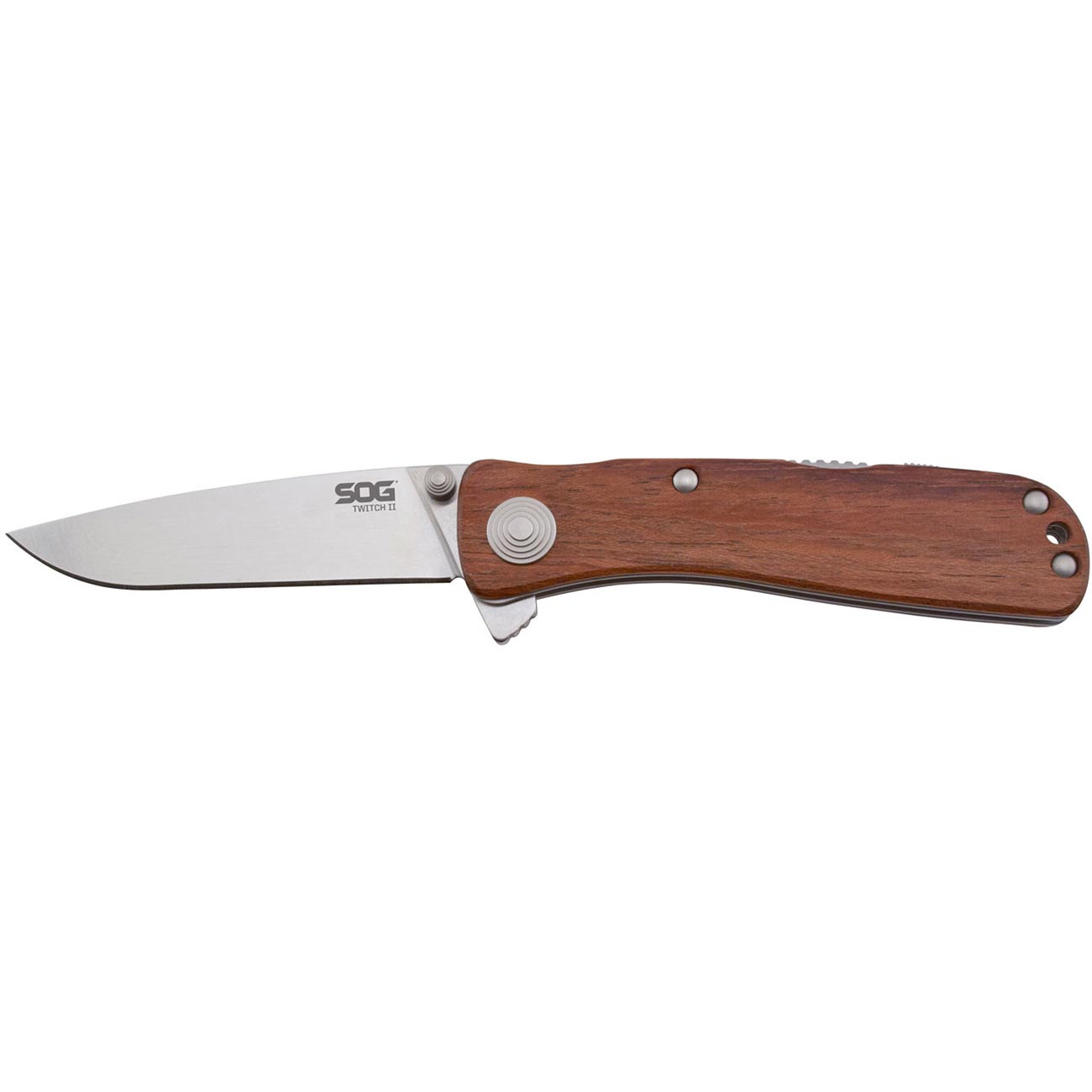 SOG Twitch II - Wood Handle Folding Knife - Clinch River Fishing USA