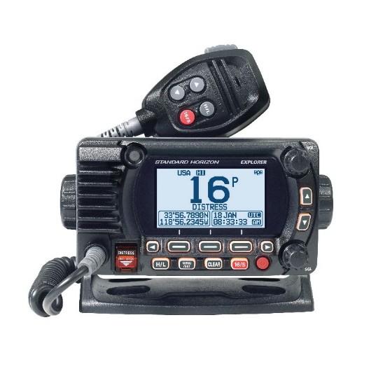 STANDARD HORIZON EXPLORER BLACK 25W Fixed Mount VHF/NMEA200 radio RAM MIC Compatible with Dot Matrix LCD | GX1850B - Clinch River Fishing USA