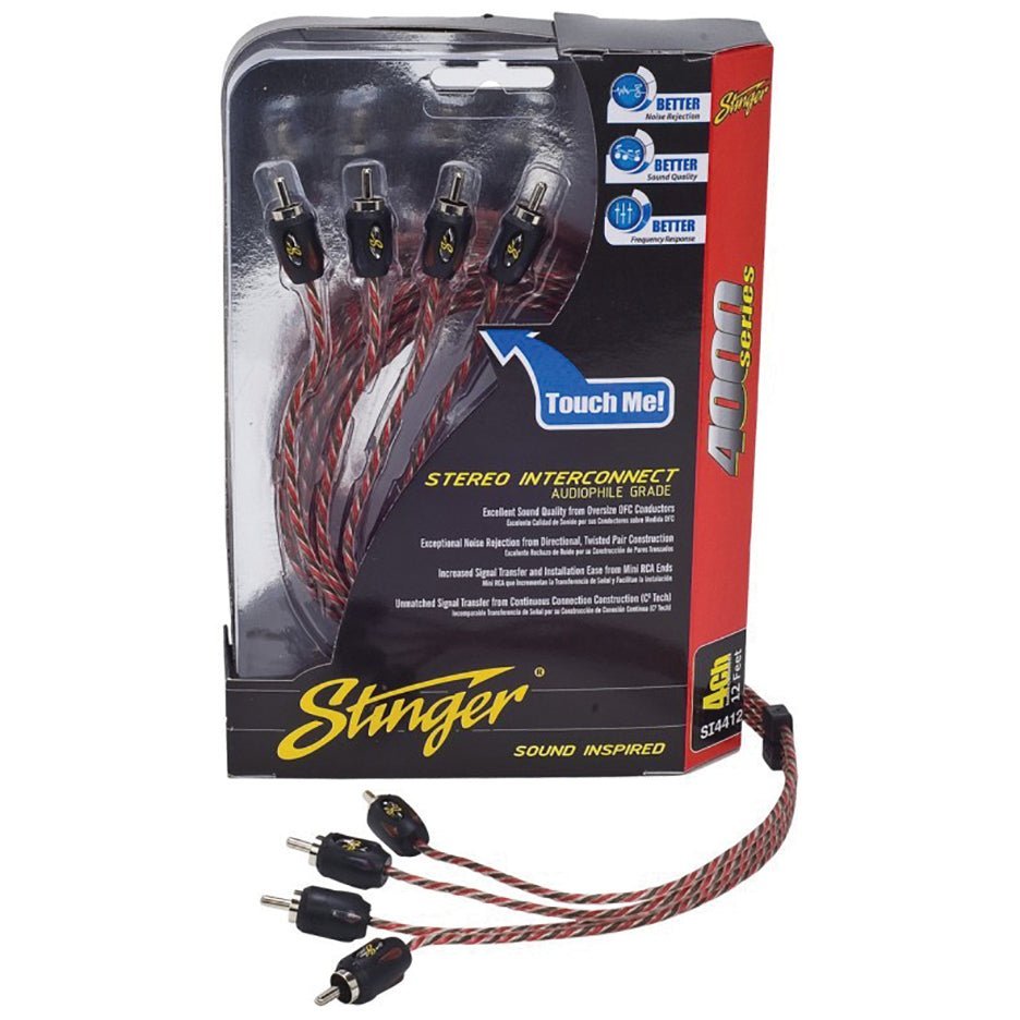 STINGER 20 ft. of 4-Channel 4000 Series RCA Interconnect Cables - Clinch River Fishing USA