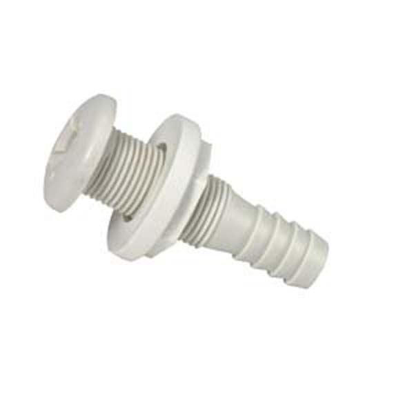 T-H Marine Thru-Hull 3/4" Straight Wht.