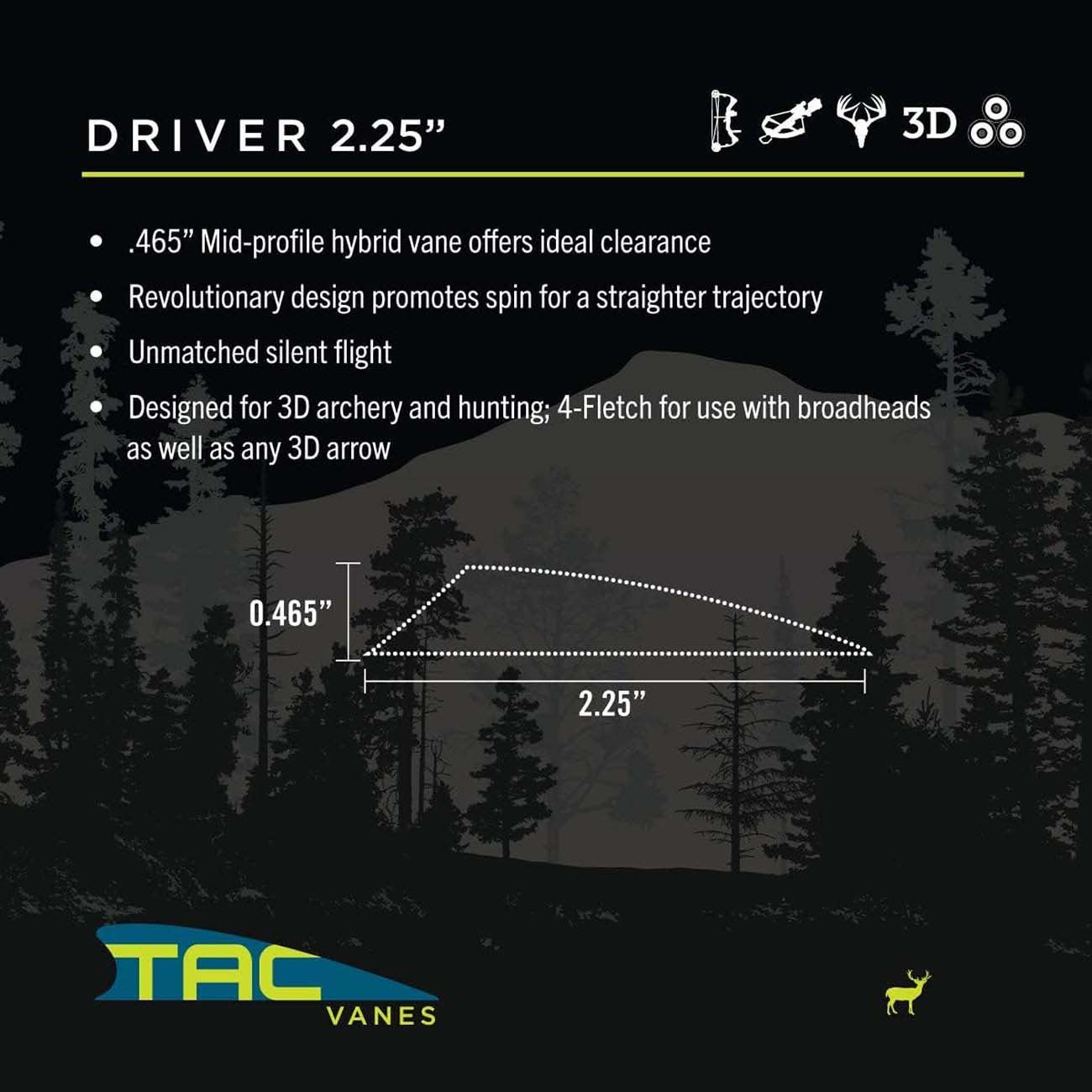 Tac Vanes Driver 2.25GÇ¥ Vane White (100 pack) - Clinch River Fishing USA