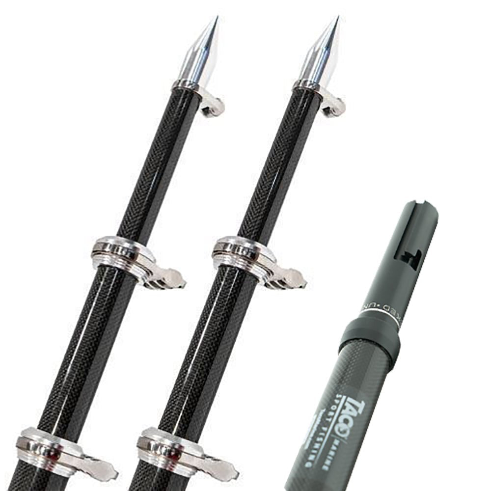 TACO 20' Carbon Fiber Twist & Lock Outrigger Poles f/GS-450, GS-500 & GS-1000 Bases - Black - Clinch River Fishing USA