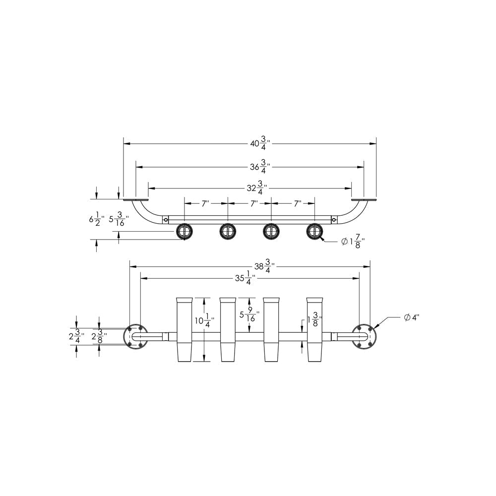 TACO 4 - Rod Transom Mount Rod Rack - Clinch River Fishing USA
