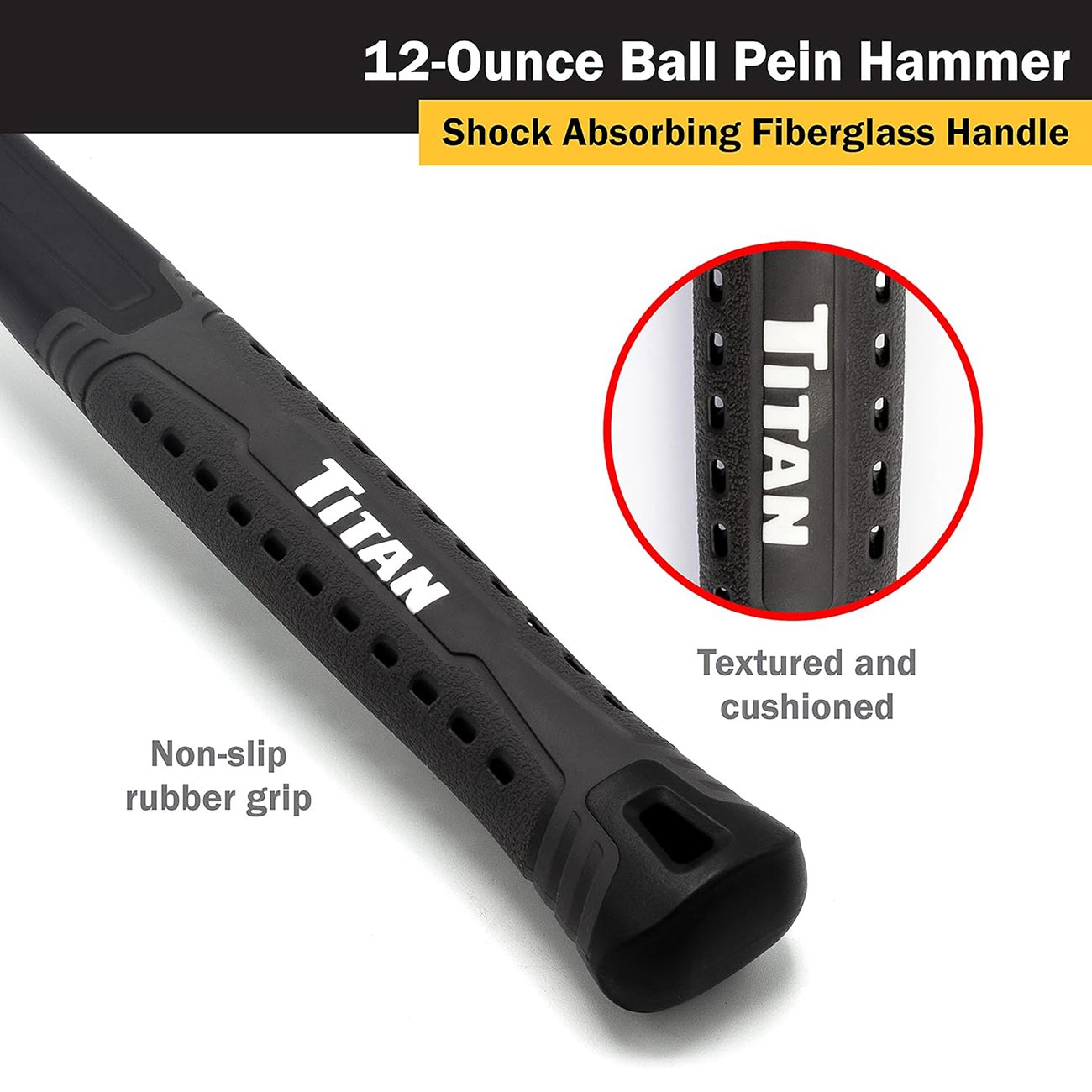 Titan 12 oz. Ball Pein Hammer with Forged Steel Head - Clinch River Fishing USA