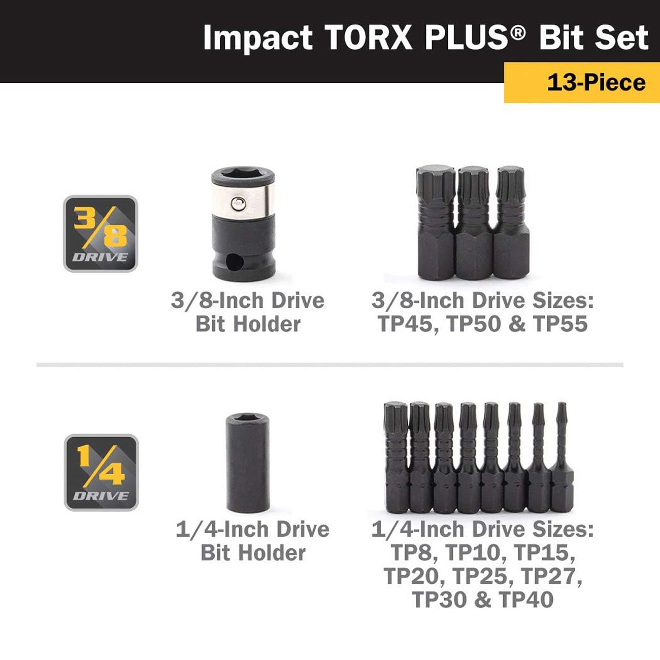 Titan Impact Torx Plus Bit Set (13-Piece) - Clinch River Fishing USA