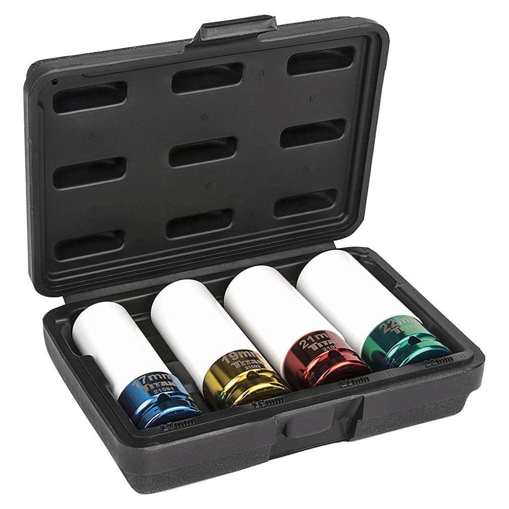 Titan Tool 4 pc 1/2 in Drive Non - Marring Lug Nut Socket - Clinch River Fishing USA