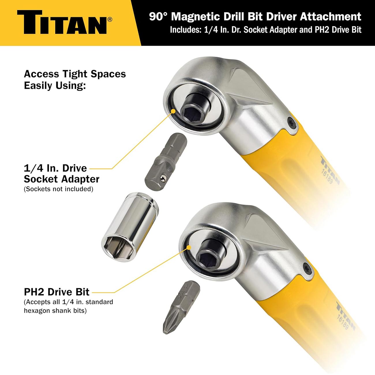 Titan Tools 90 Degree Magnetic Right Angle Drill Attachment - Clinch River Fishing USA