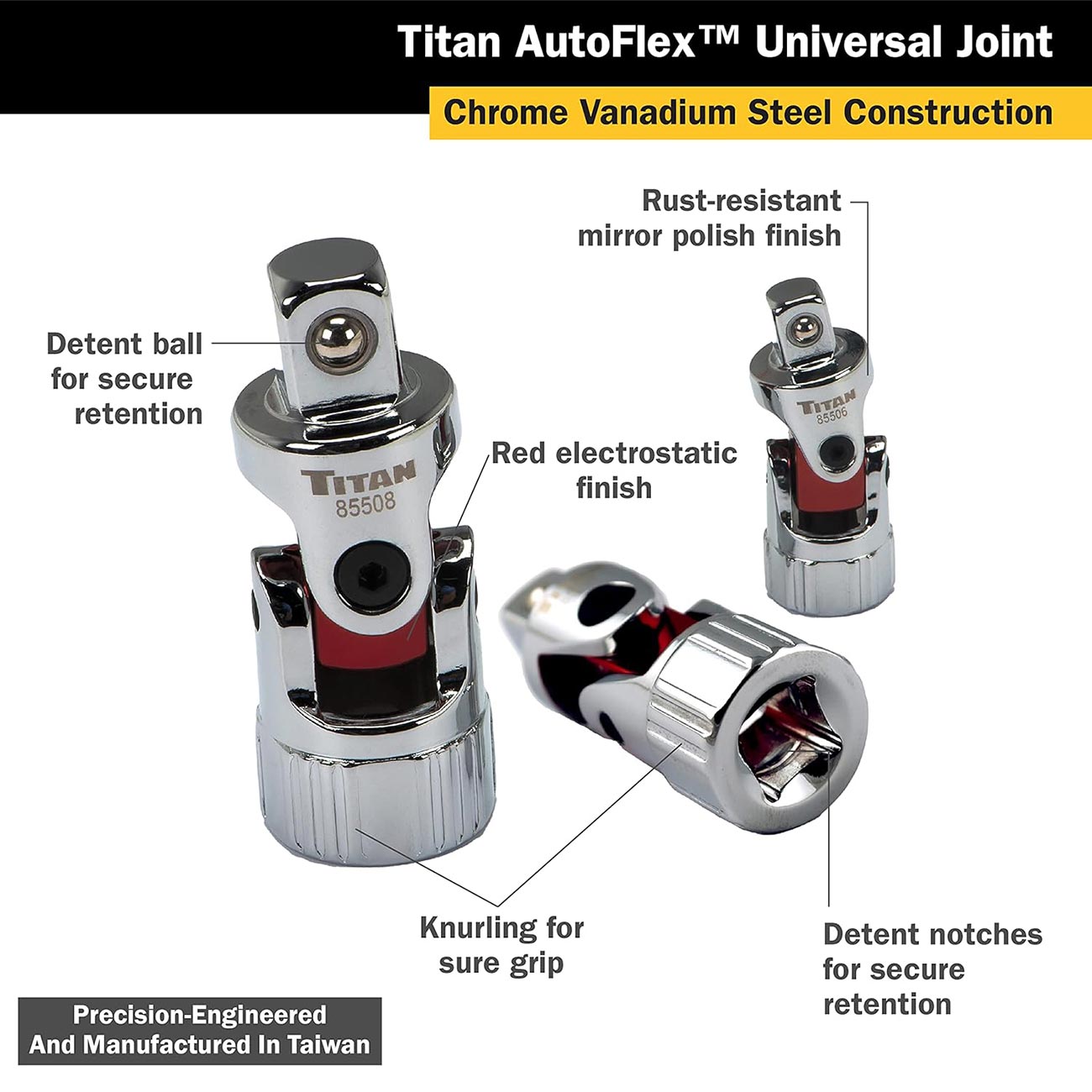 Titan Tools Auto Flex Universal Joint Socket Set (3-Piece) - Clinch River Fishing USA