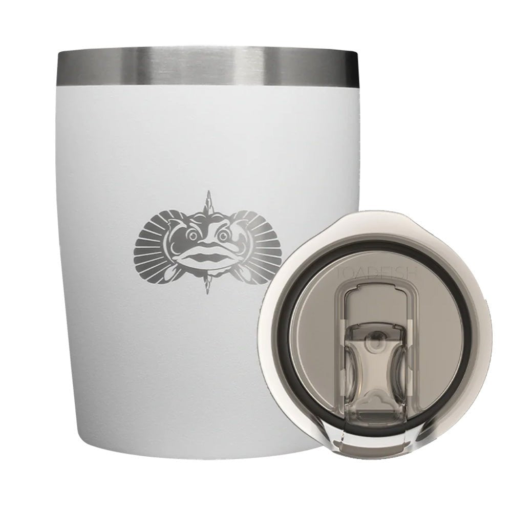 Toadfish Non - Tipping 10oz Rocks Tumbler - White - Clinch River Fishing USA