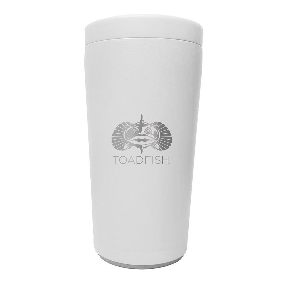 Toadfish Non - Tipping Can Cooler 2.0 - Universal Design - White - Clinch River Fishing USA
