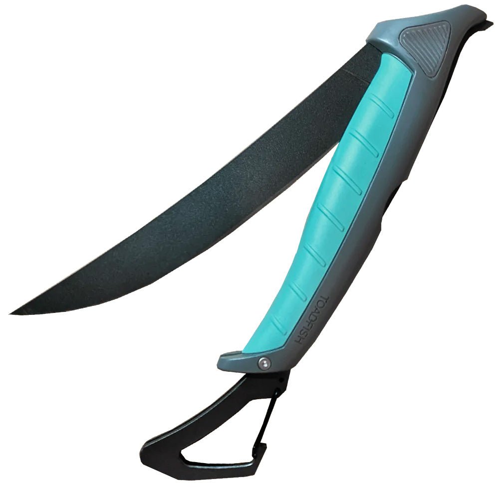 Toadfish Stowaway Folding Fillet Knife w/Built - In Carabiner - 8.5" - Clinch River Fishing USA