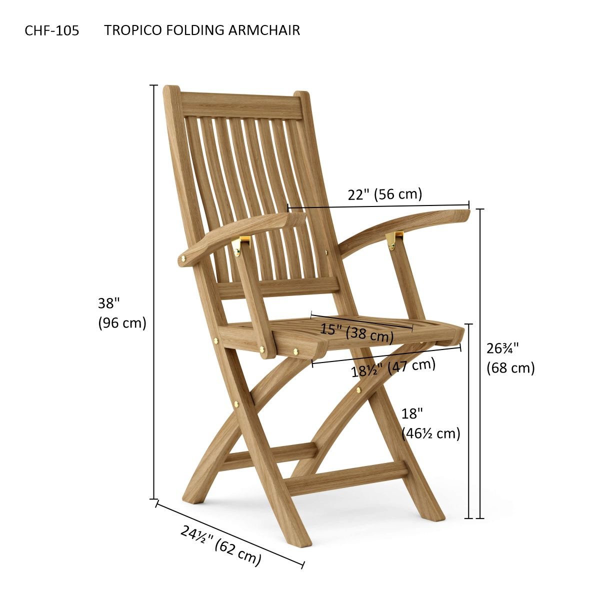 TROPICO FOLDING ARMCHAIR (2-PC) - Clinch River Fishing USA