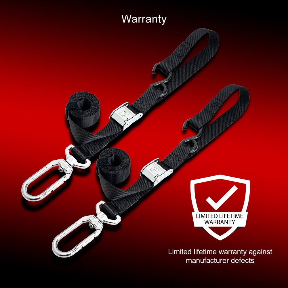 Tusk Swivel-Hook Carabiner Soft-Loop Buckle Tie Downs - Clinch River Fishing USA