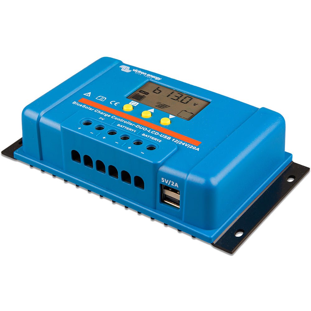Victron BlueSolar PWM Charge Controller (DUO) LCD & USB Charge Control - 12/24VDC - 20A - Clinch River Fishing USA