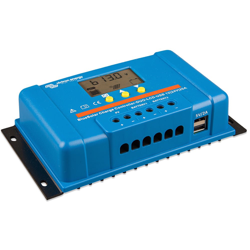 Victron BlueSolar PWM Charge Controller (DUO) LCD & USB Charge Control - 12/24VDC - 20A - Clinch River Fishing USA