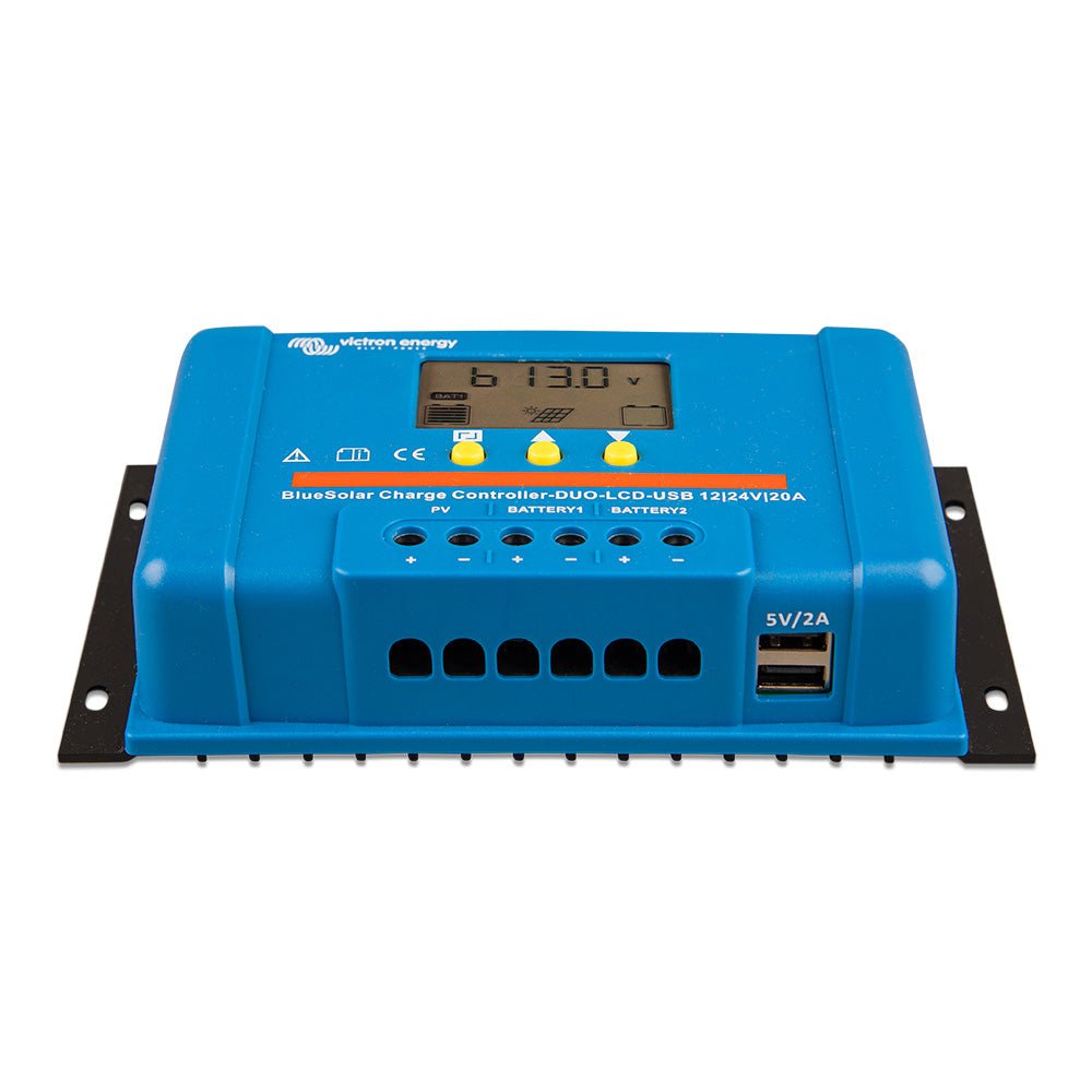 Victron BlueSolar PWM Charge Controller (DUO) LCD & USB Charge Control - 12/24VDC - 20A - Clinch River Fishing USA