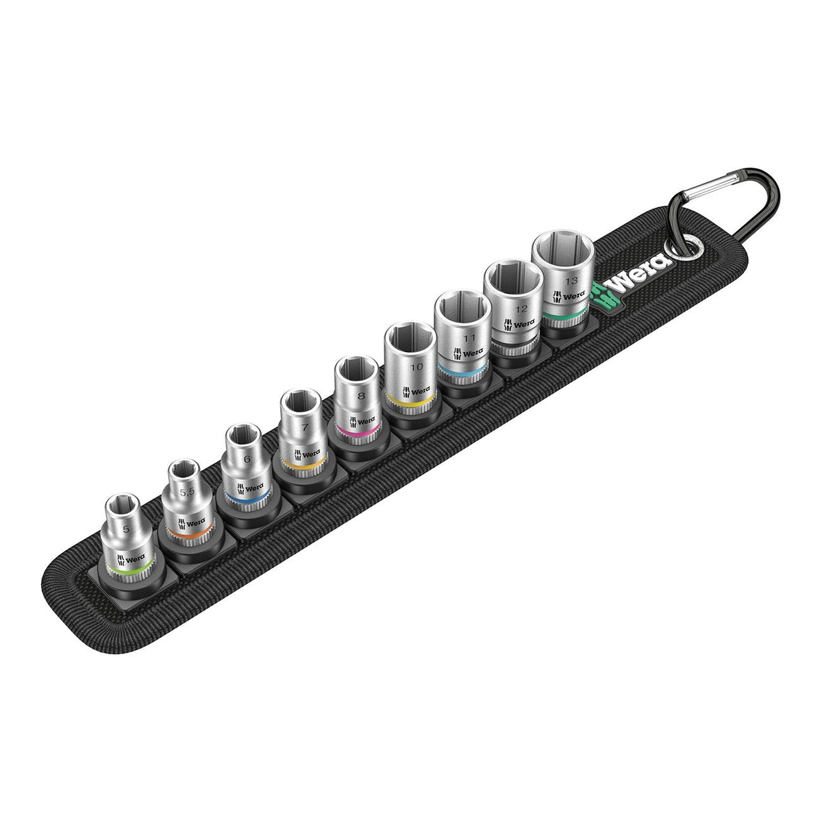 Wera 1/4GÇ¦ Drive Metric Socket Set on Storage Belt (9 Piece) - Clinch River Fishing USA