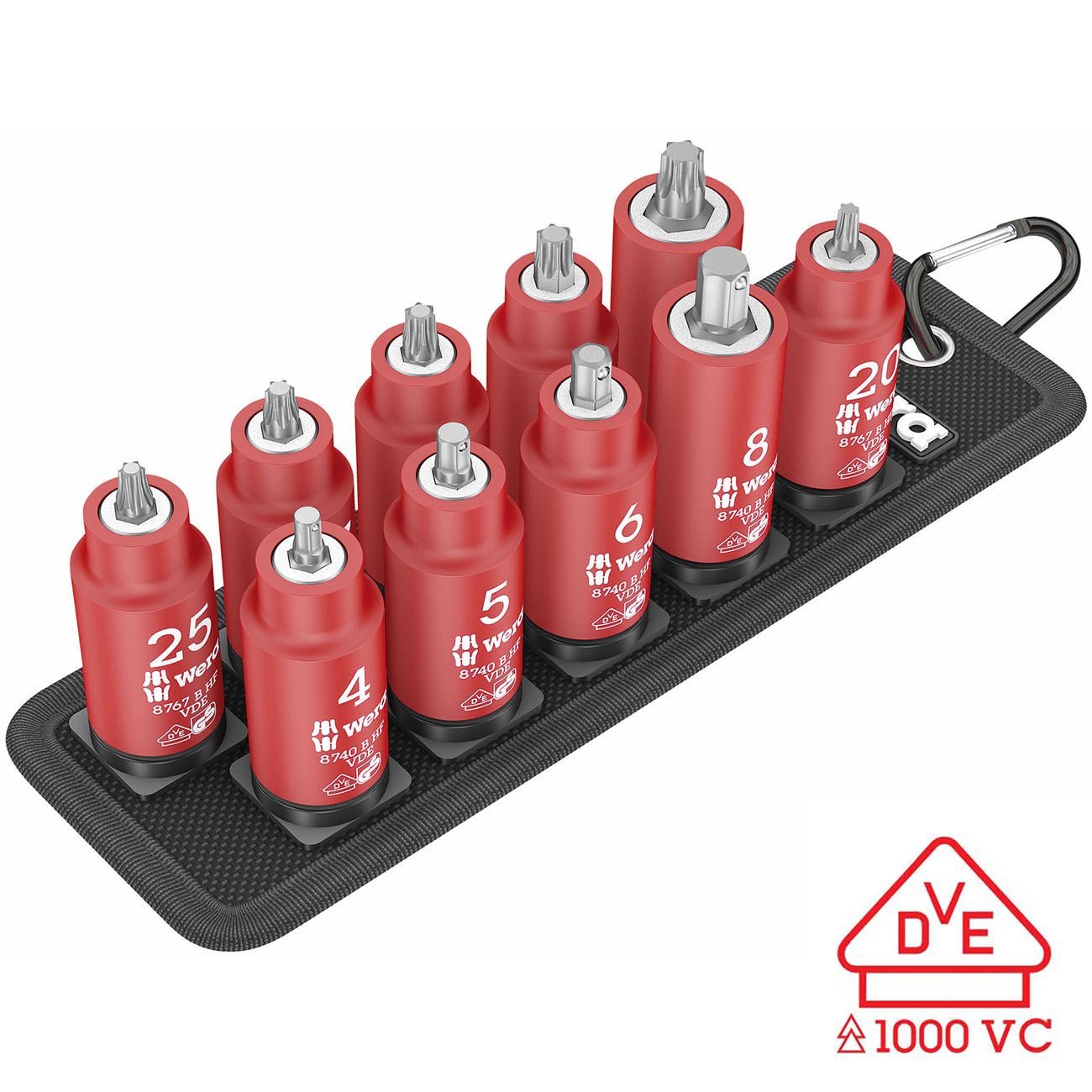 Wera 3/8" Drive VDE Insulated Bit Socket TORX and Hex Socket on a Belt (11 - Piece) - Clinch River Fishing USA