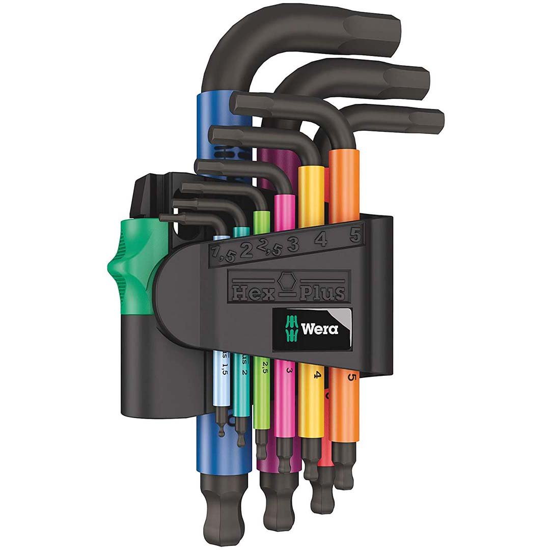 Wera Metric Hex - Plus Short Shaft Allen Wrench Set (9 - Piece Set) - Color Coded - Clinch River Fishing USA