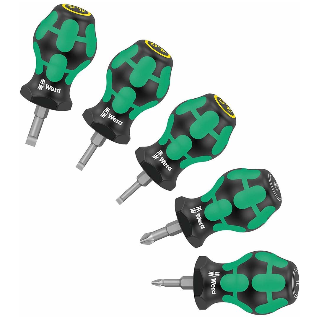 Wera Pozidriv & Slotted Stubby/Carburetor Screwdriver Set (5 Piece) - Clinch River Fishing USA