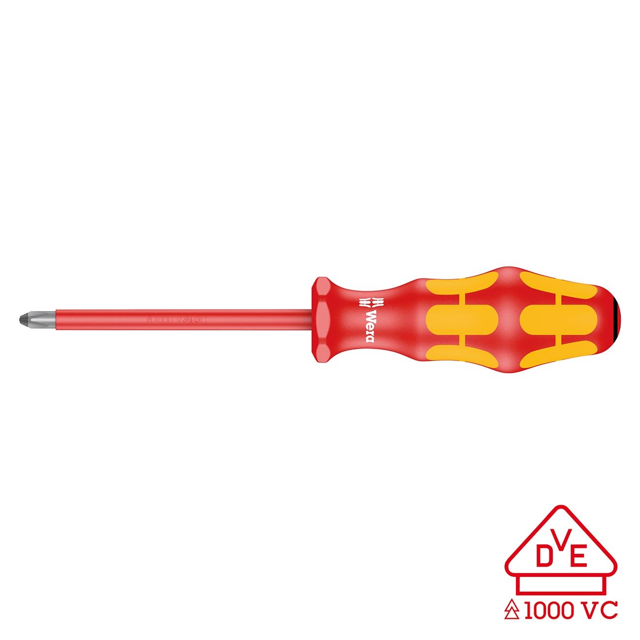 Wera VDE Insulated Screwdriver: Pozidriv PZ 2 x 100mm (with LaserTip) - Clinch River Fishing USA