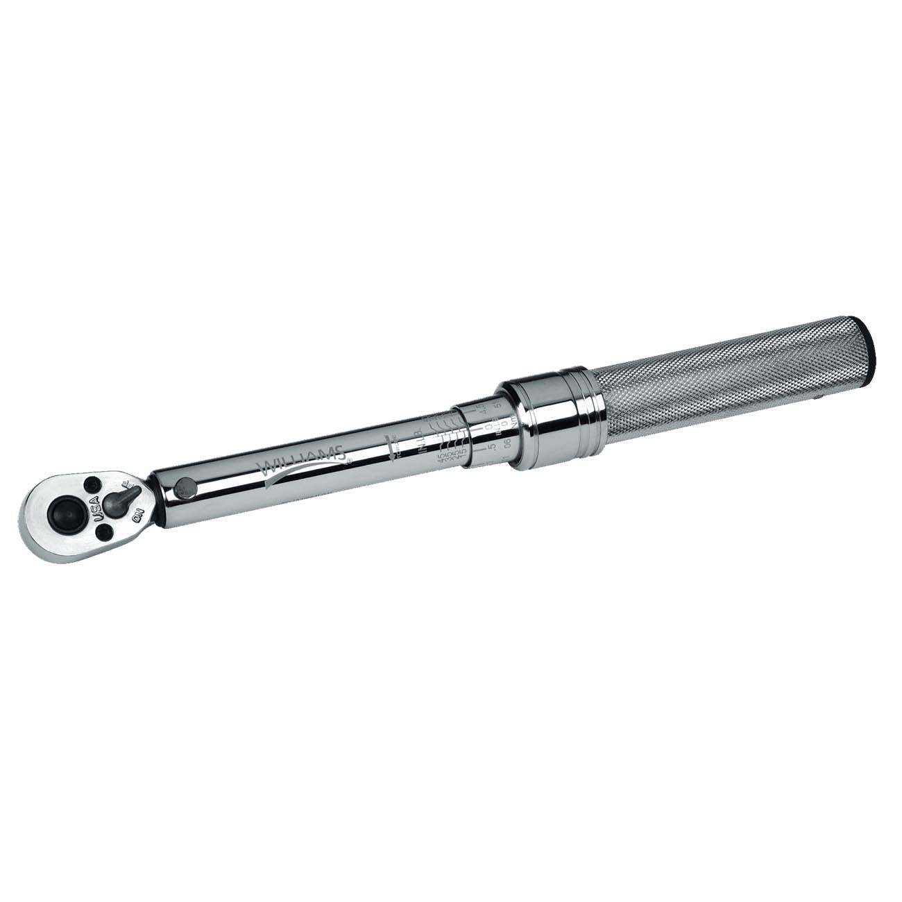 Williams 3/8" Drive 5 - 75 Foot - Pound Dual Scale Micro - Adjustable Torque Wrench with Non - Slip Grip - Clinch River Fishing USA