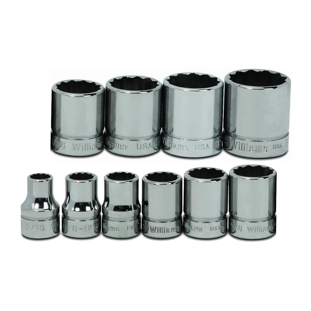 Williams 3/8" Drive Shallow SAE Socket Set 12-Point (10 Piece) - Clinch River Fishing USA