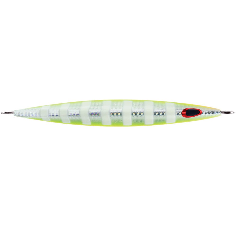 Williamson Kensaki 220 Jig - 6.75" - 7.75oz - UV Chartreuse Glow Zebra - Clinch River Fishing USA
