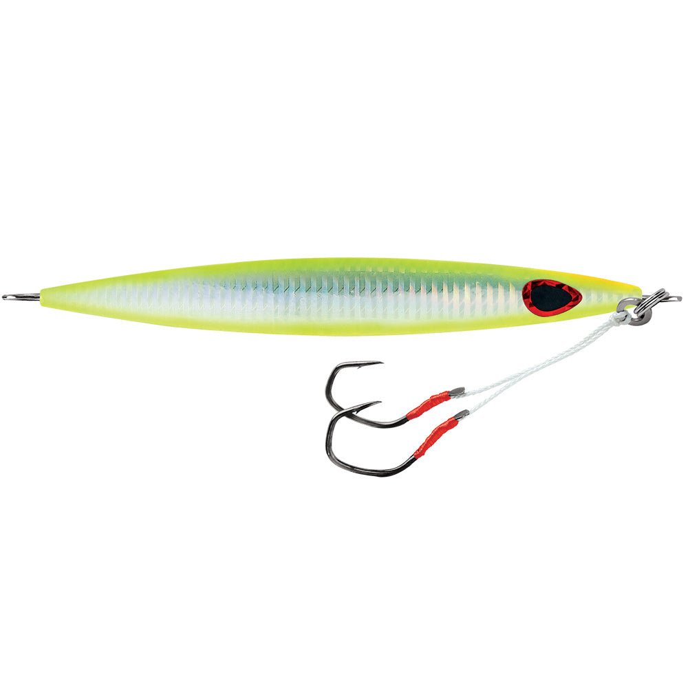 Williamson Kensaki 280 Jig - 7.25" - 9 - 7/8oz - UV Chartreuse Glow Zebra - Clinch River Fishing USA