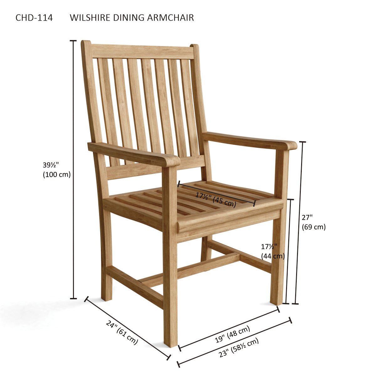 WILSHIRE DINING ARMCHAIR - Clinch River Fishing USA